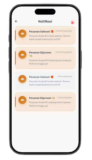 Notifikasi pesanan Roti 515